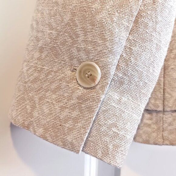Classiques Entier Cream Shawl Collar Cotton Brocade Blazer - Picture 3 of 6